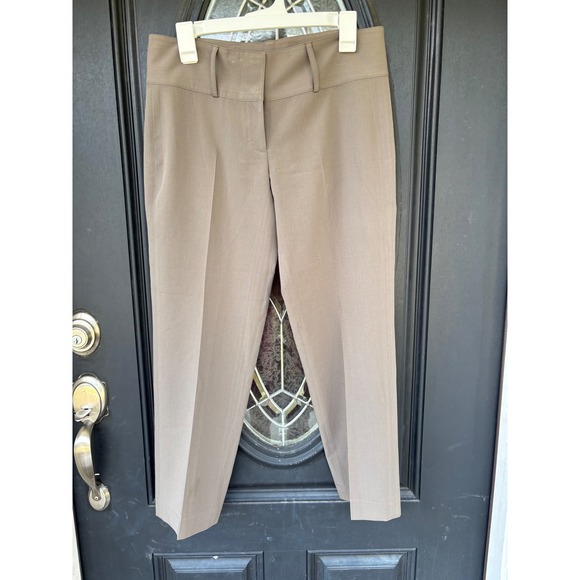 Isda & Co Pants - Isda & Co Taupe Brown Tailored Trousers Size 6 French Fabric Wide Waistband